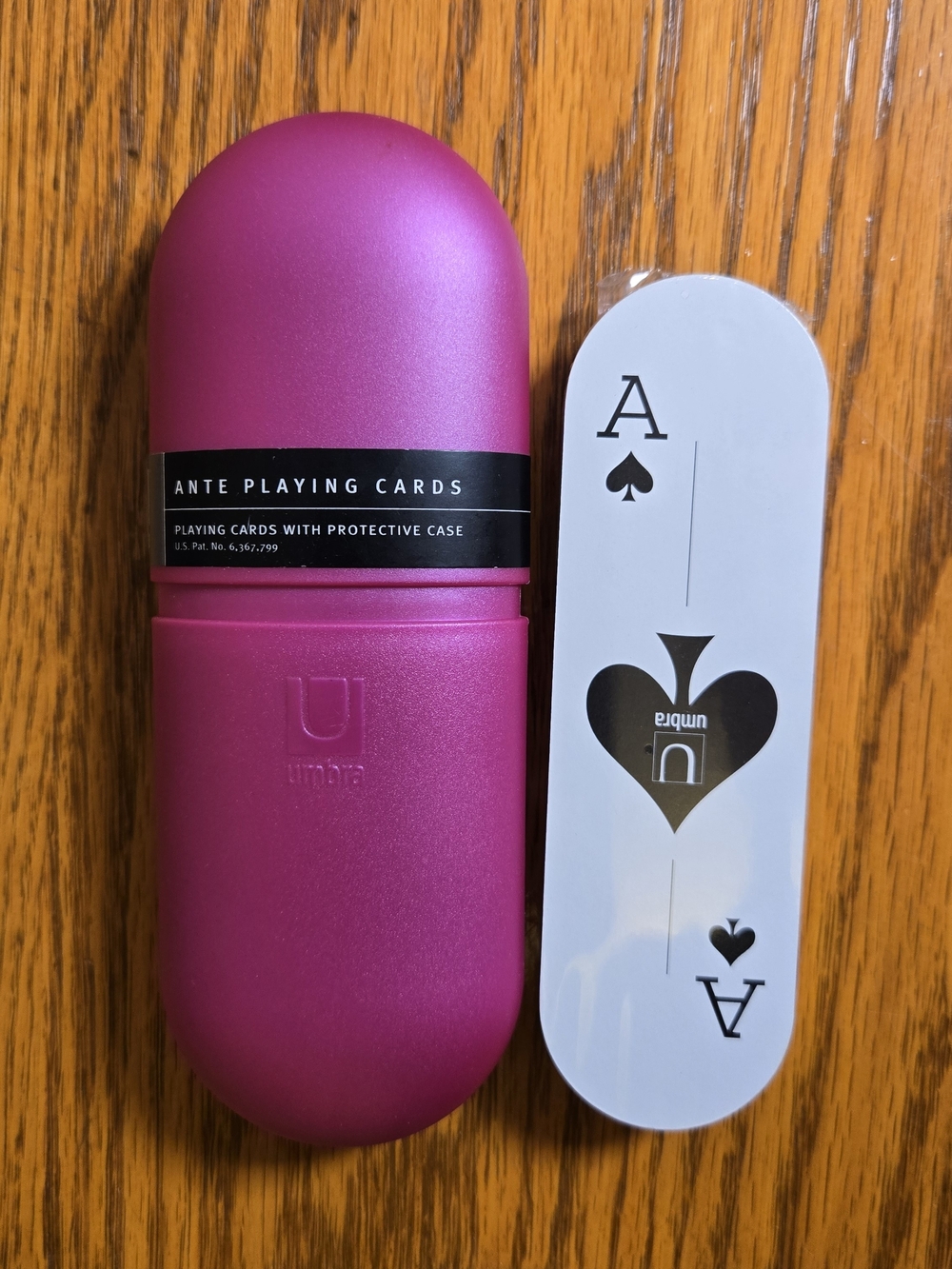 Vintage Magenta Umbra ANTE Playing Cards with Protective Case
